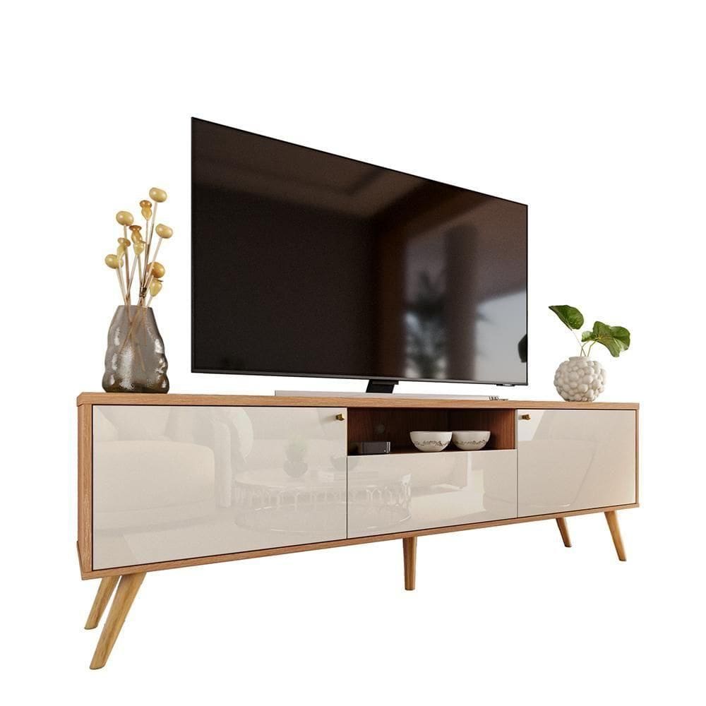 Rack Para Até 70 Polegadas 2 Portas E 1 Gaveta Sevilla 183cm Jequitiba-off White Jequitiba-off White