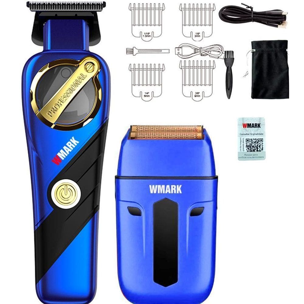 Kit 2 Maquina Wmark Ng9213 Acabamento Shaver Ng984A Azul