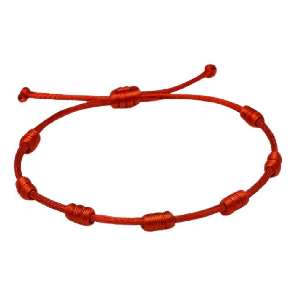 Pulseira Vermelha 7 Nós Kabbalah - Cabala - Kabala Cor Verme