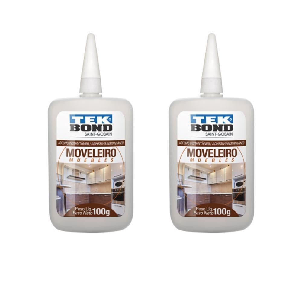 02 Un Cola Adesivo Instantânea Tekbond Moveleira 793 100Gr