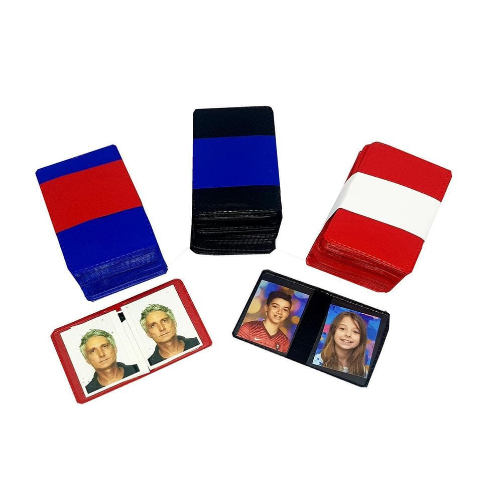 Carteirinha Porta Fotos 3X4 600 Unid. Preto-Azul-Vermelho
