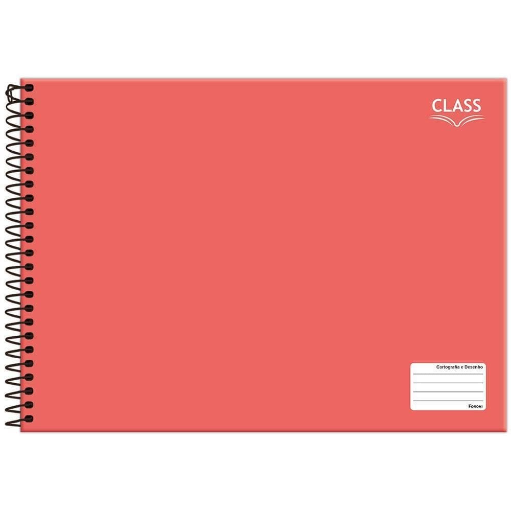 Caderno Cartografia Desenho 96Fls Esp Class Vermelho Foroni