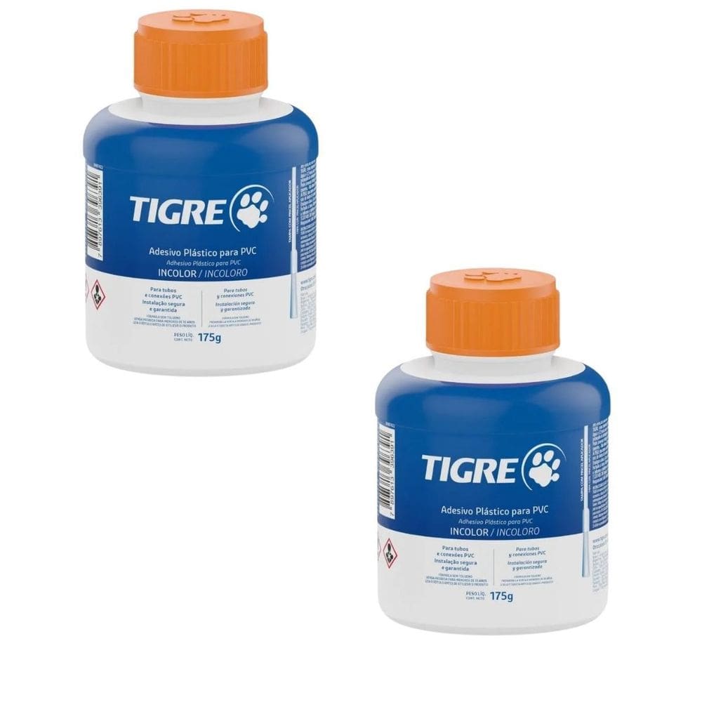 Kit 2 Frascos Cola Adesivo Incolor Tubo Cano Pvc 175G