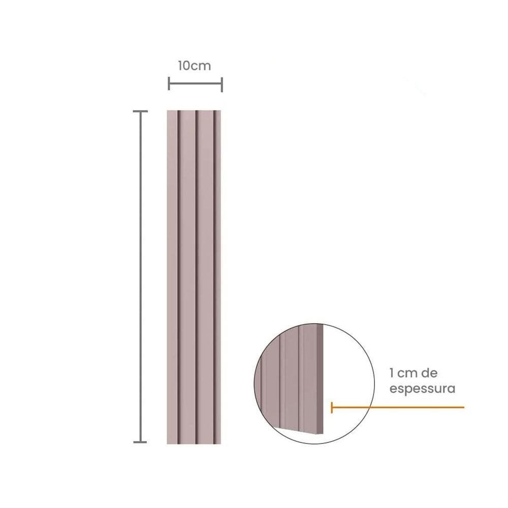 Painel Ripado Eva Laminado Autocolante 10Cm Play Rosa - 10M