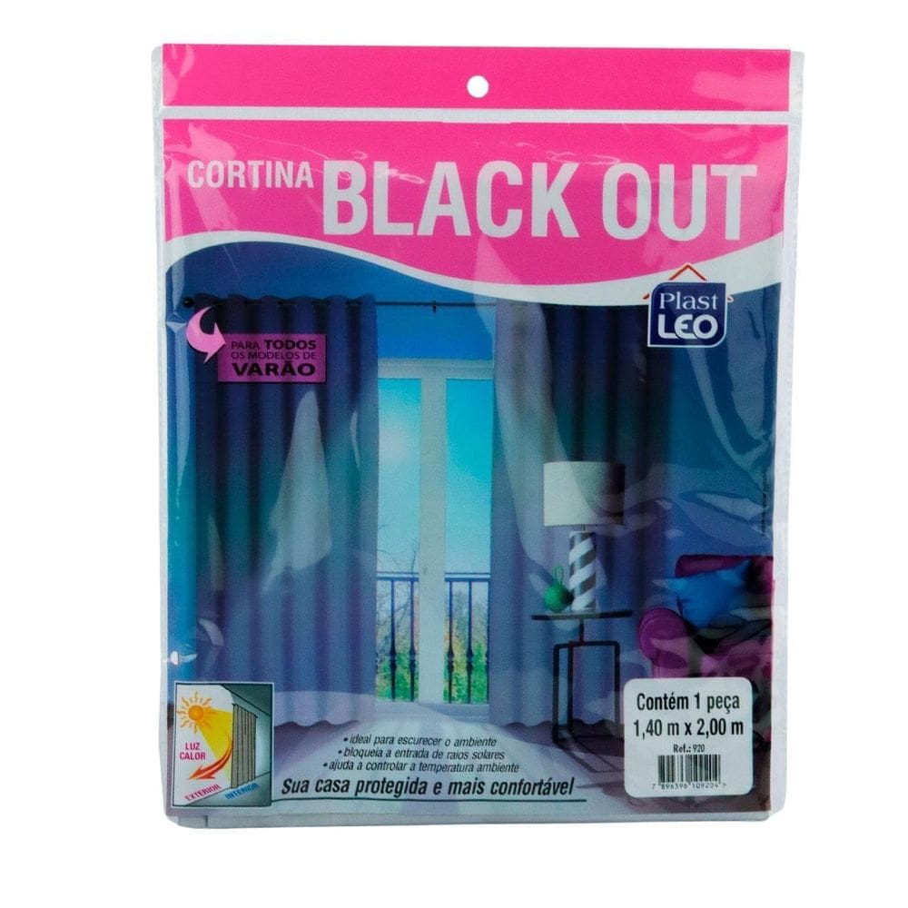 Cortina Blackout 200x140cm PVC Cinza