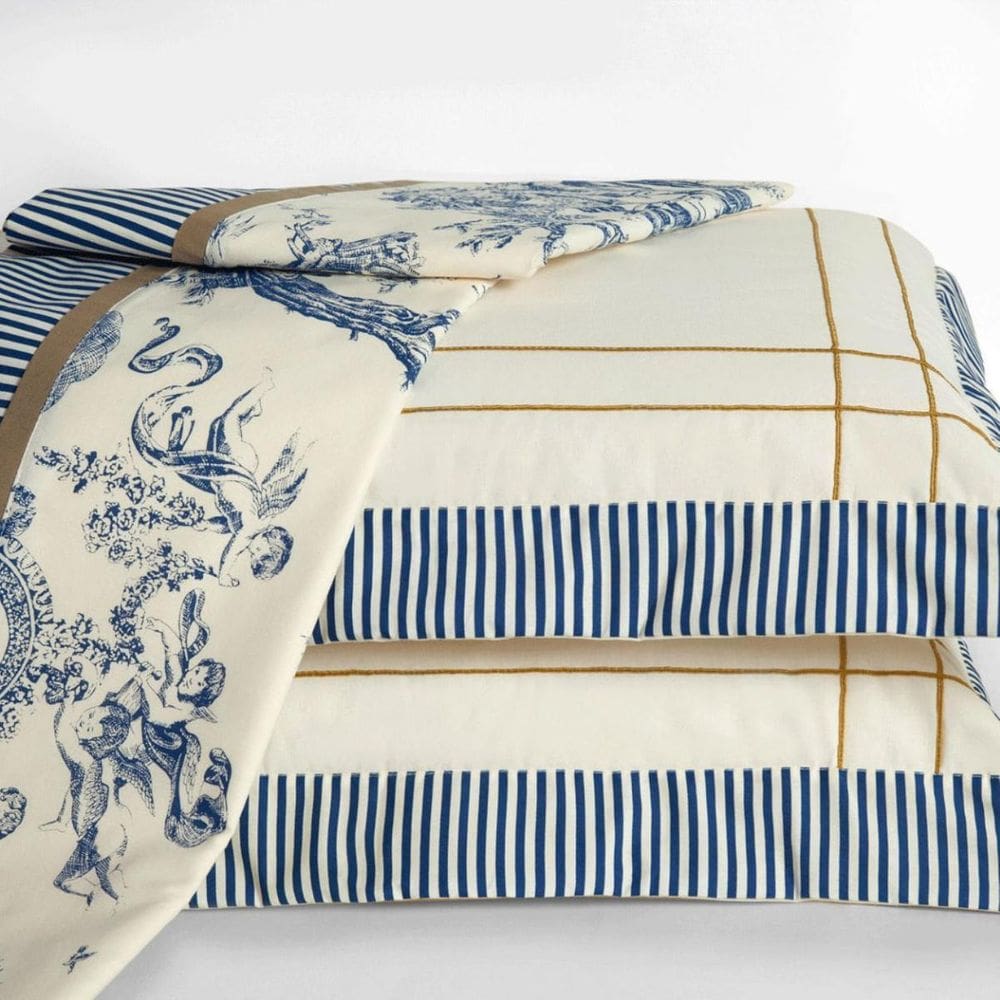 Conjunto Cama Queen Size Laurence Lençol Estampado 100%