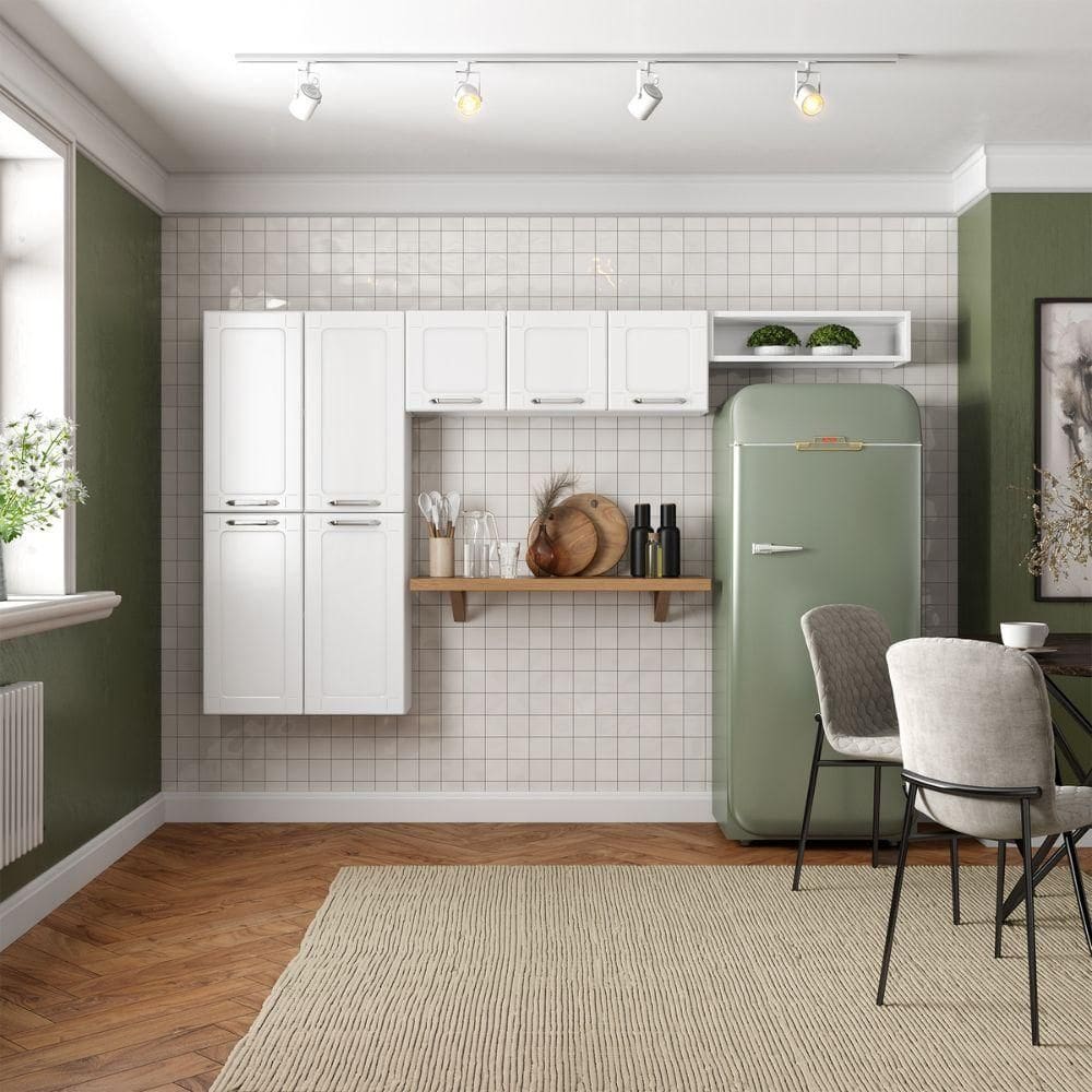 Cozinha Compacta 7 Portas em Aço Branca Dona Maria Bertolini