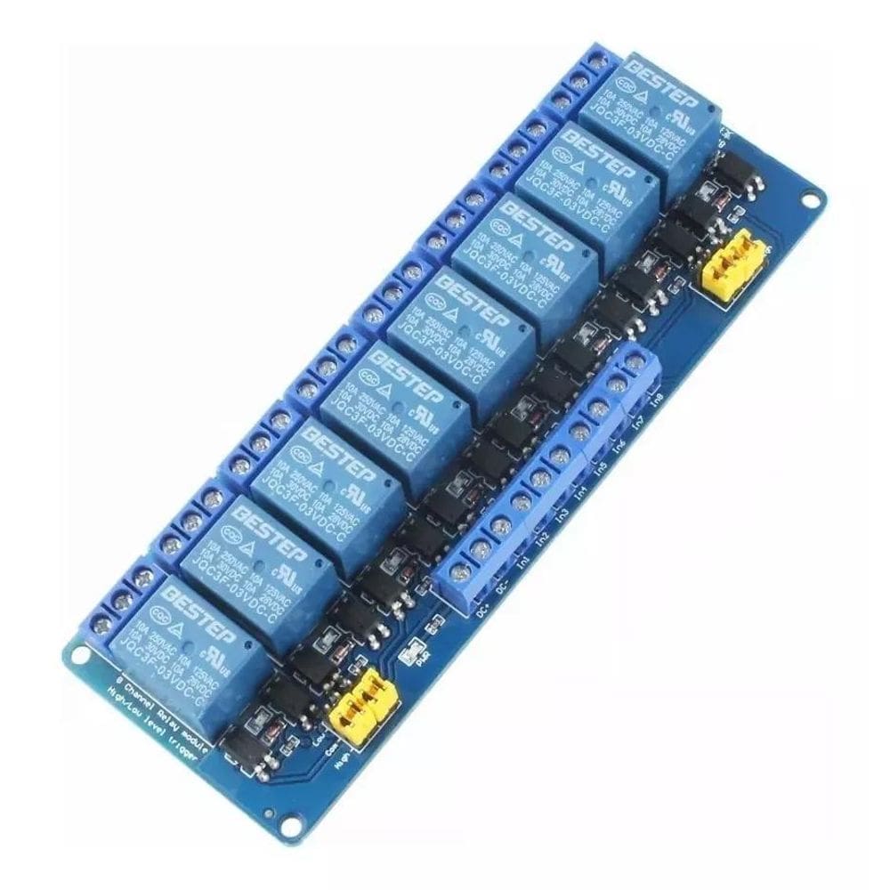 Módulo Relé 3V 10A 8 Canais Com Borne Kre Esp32 Com Nota