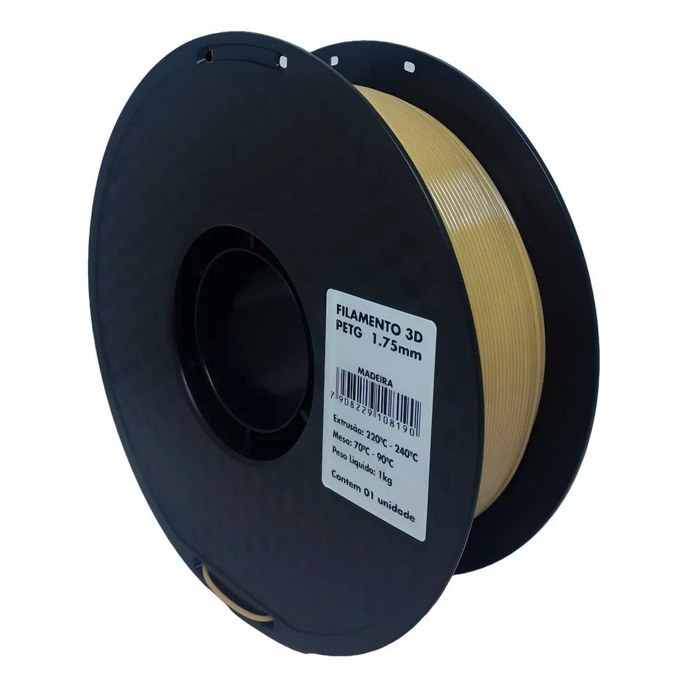 Filamento 3D - PETG Madeira - Rolo 1KG (1.75mm)