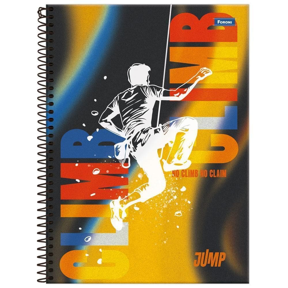 Caderno Univ 10 Matérias 200Fls 200X275Mm Jump Climb Foroni