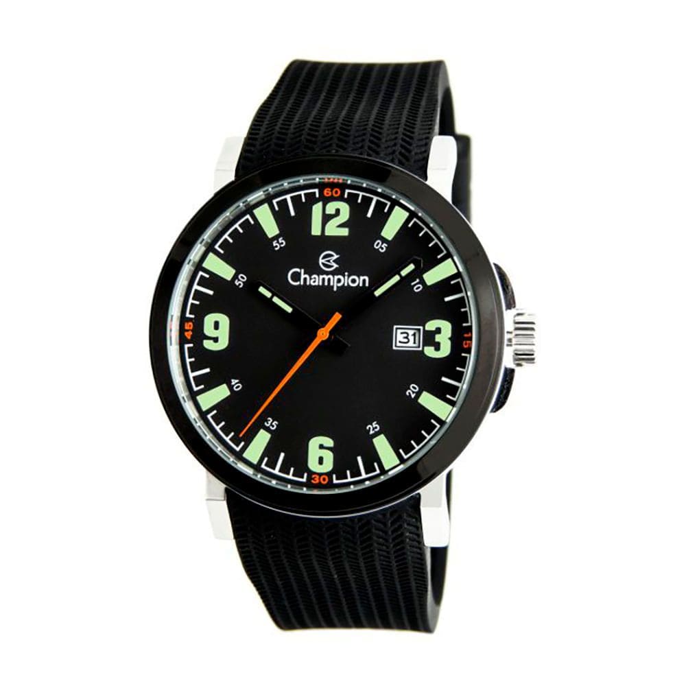 Relógio CHAMPION masculino analógico preto prata CA31711P