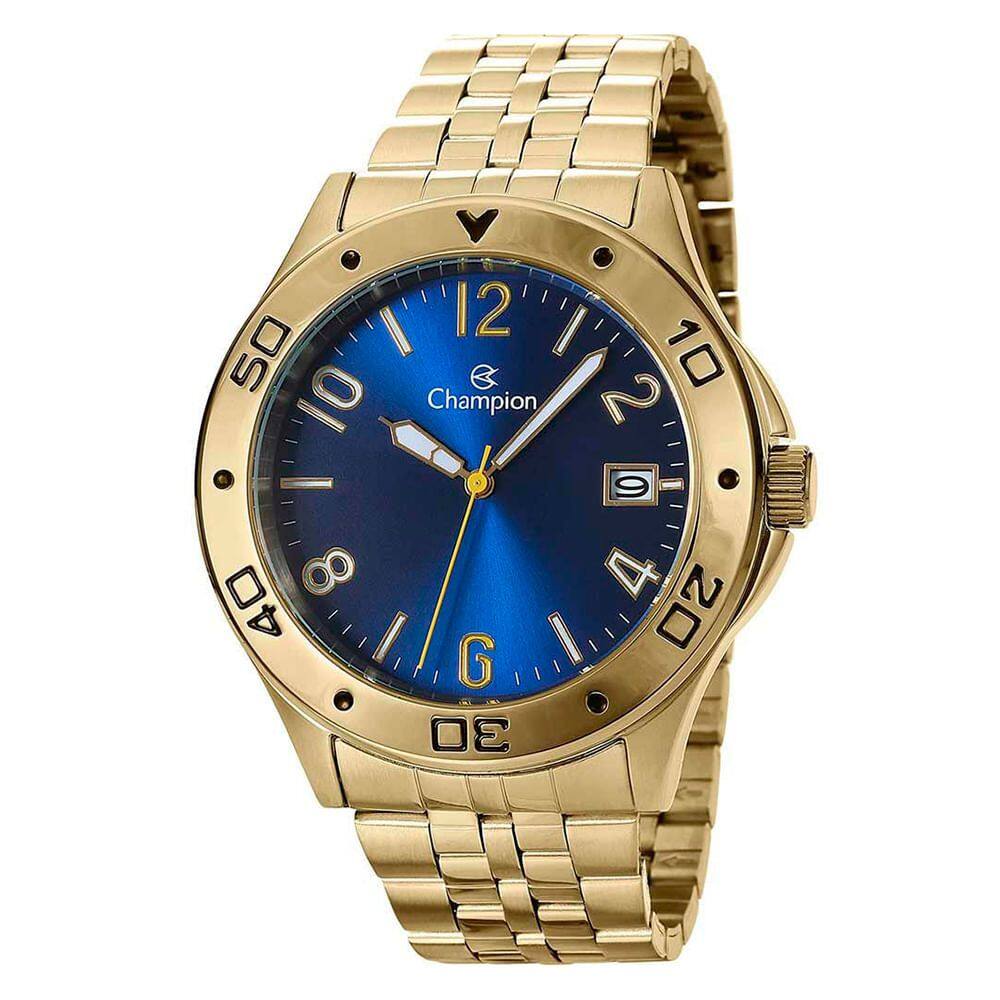 Relógio CHAMPION masculino analógico dourado azul CA31195K