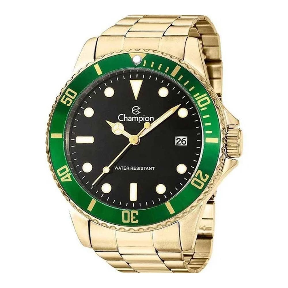 Relógio CHAMPION masculino analógico dourado verde CA31266M