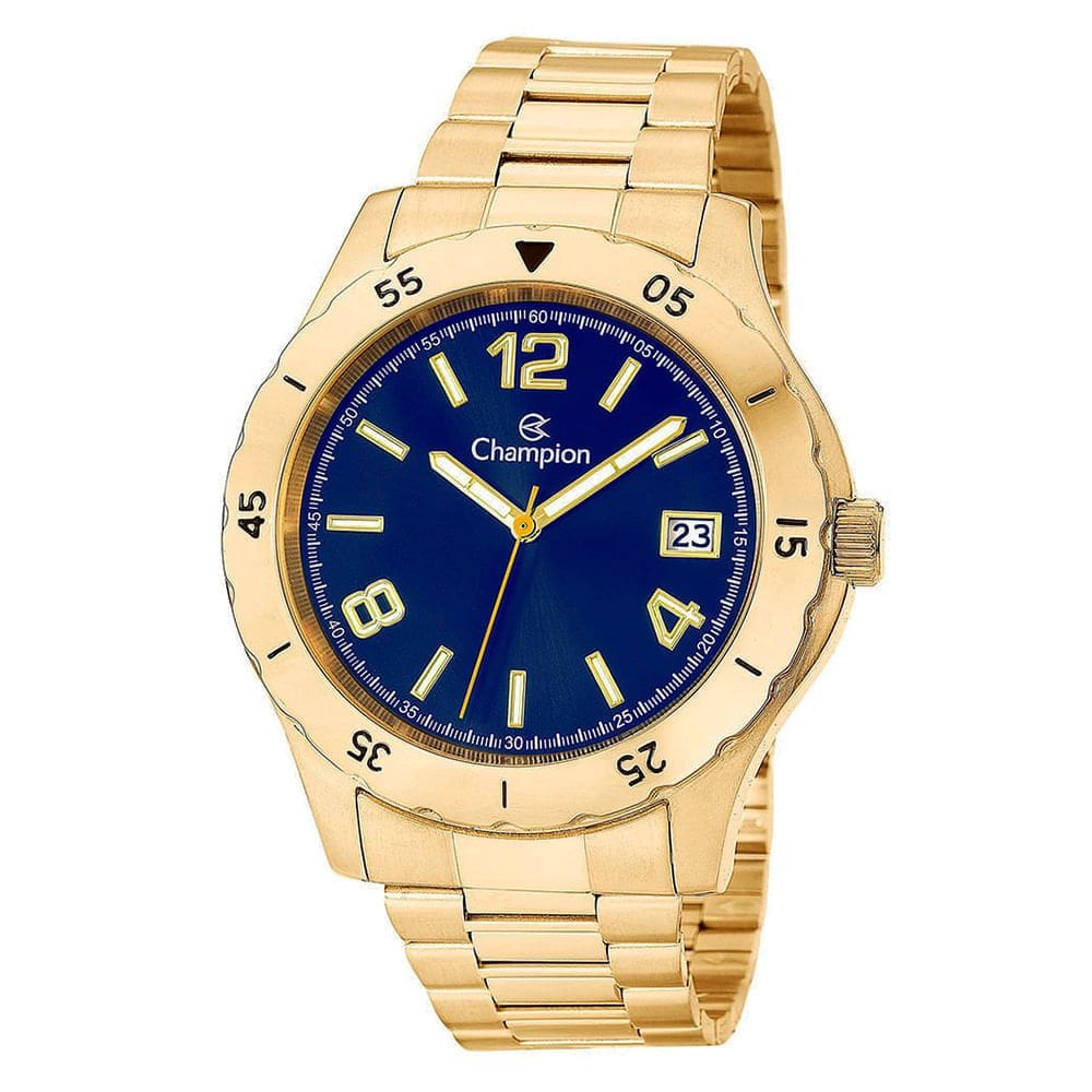 Relógio CHAMPION masculino analógico dourado azul CA31239A