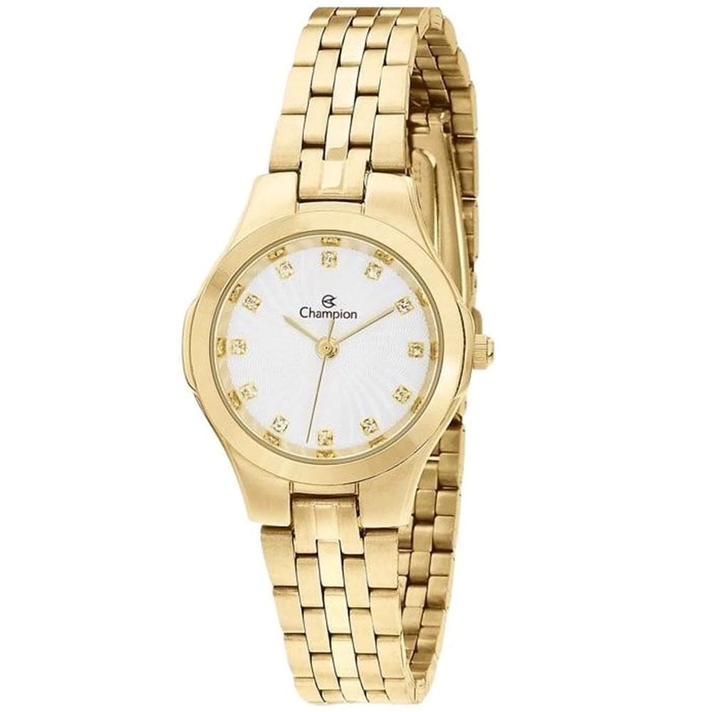 Relógio CHAMPION feminino dourado strass CN25458H