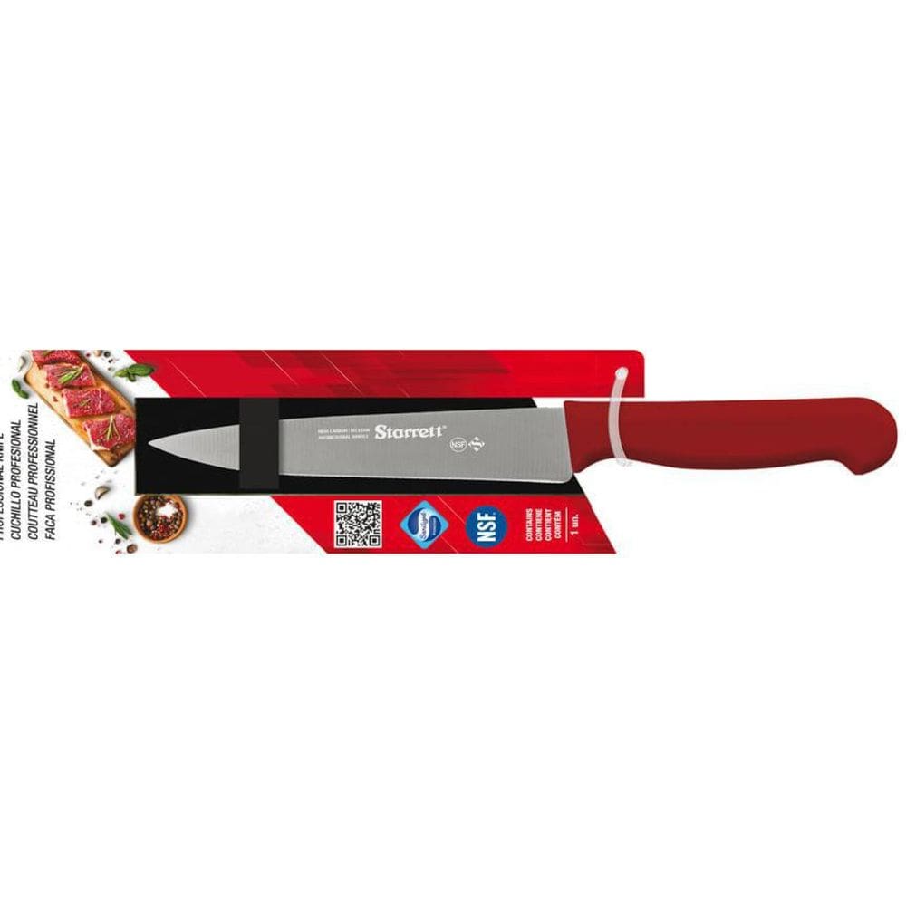 Faca Carne Lâmina Triangular Larga 20Cm Vermelha Starrett