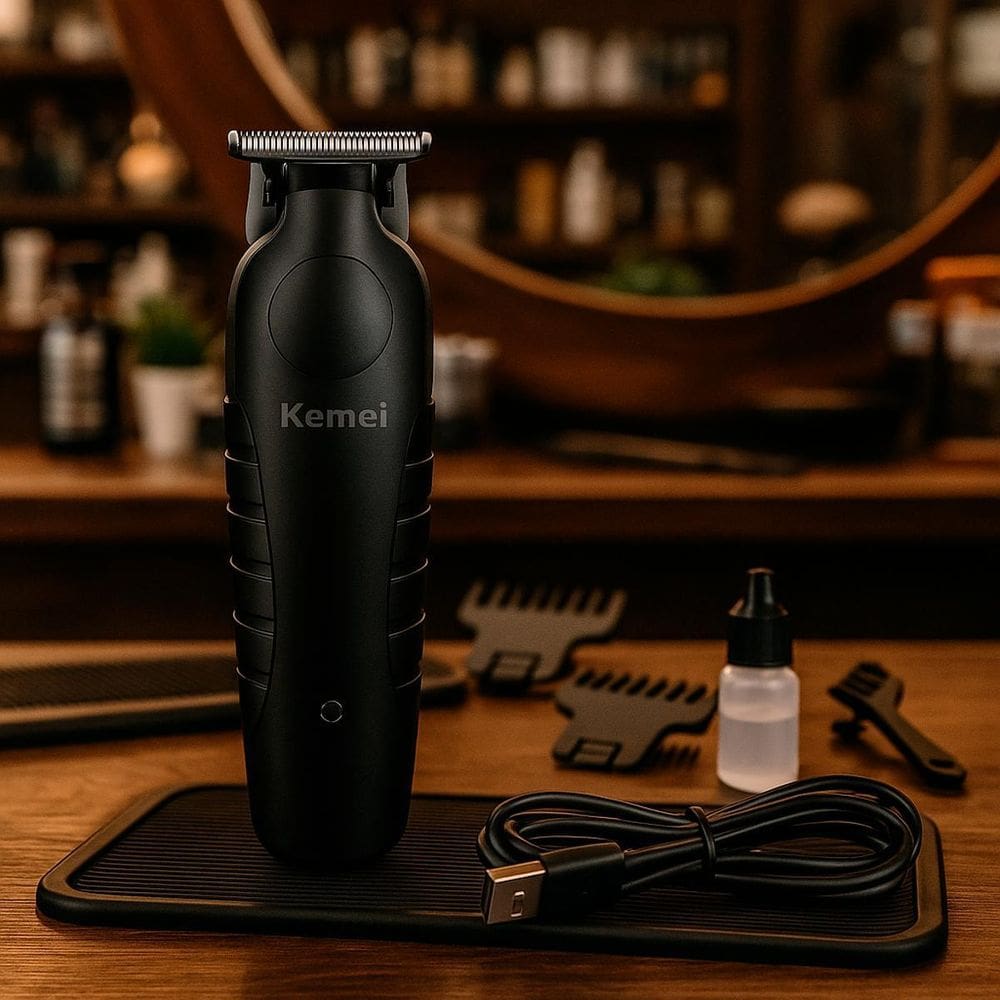 Maquina Recarregável Kemei Para Barba E Corte