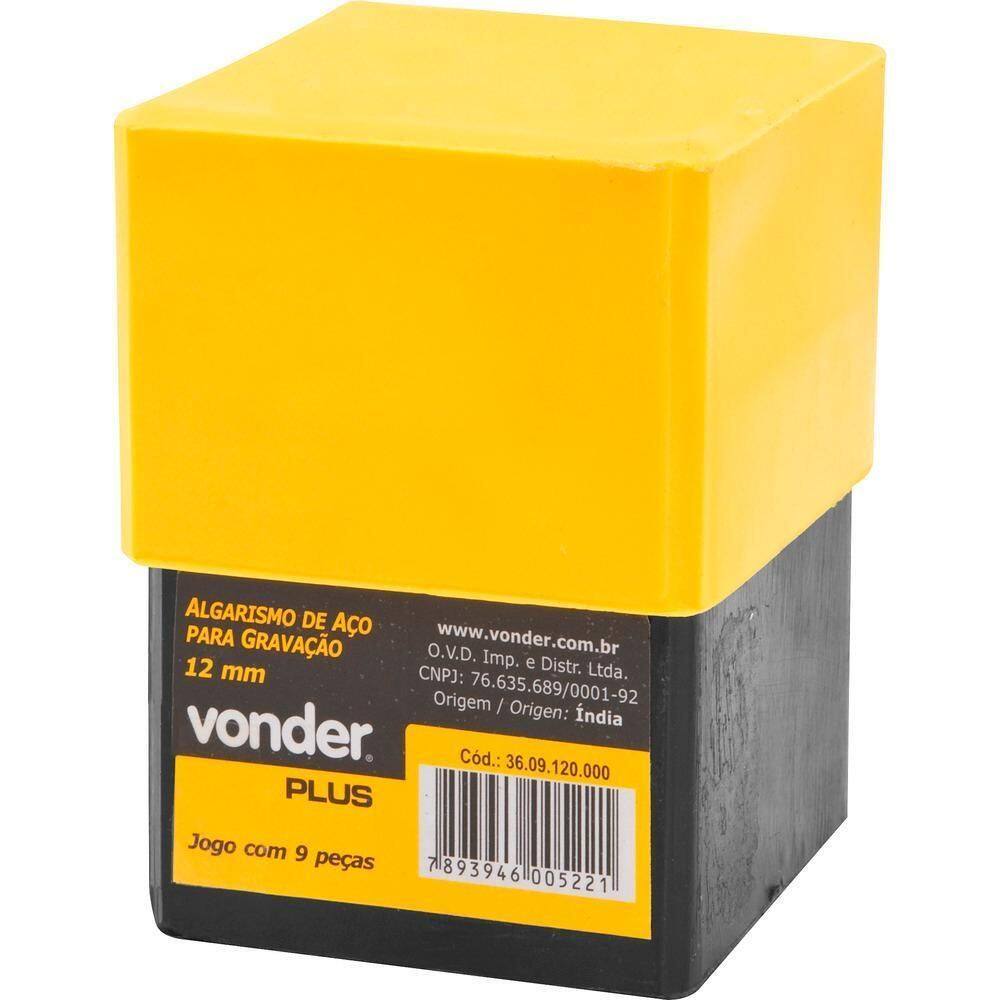 Algarismo De Aço Punção 8Mm 0-9 Para Gravação - Vonder Plus