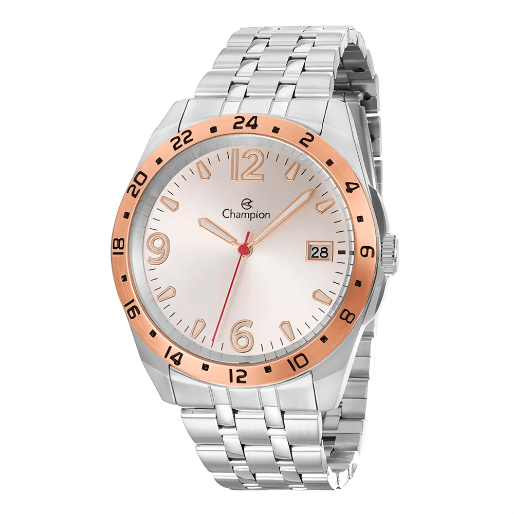 Relógio CHAMPION masculino analógico prata rosê CA31220Q