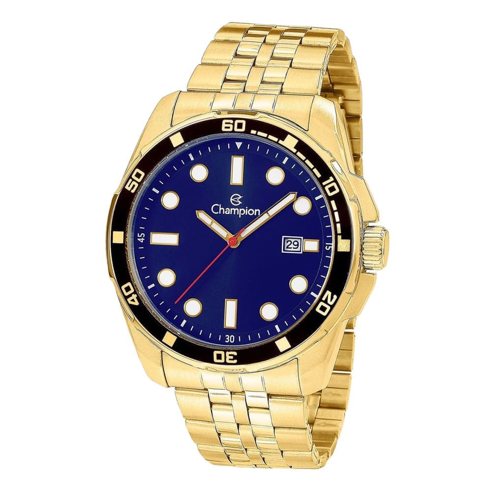 Relógio CHAMPION masculino analógico dourado azul CA31640A