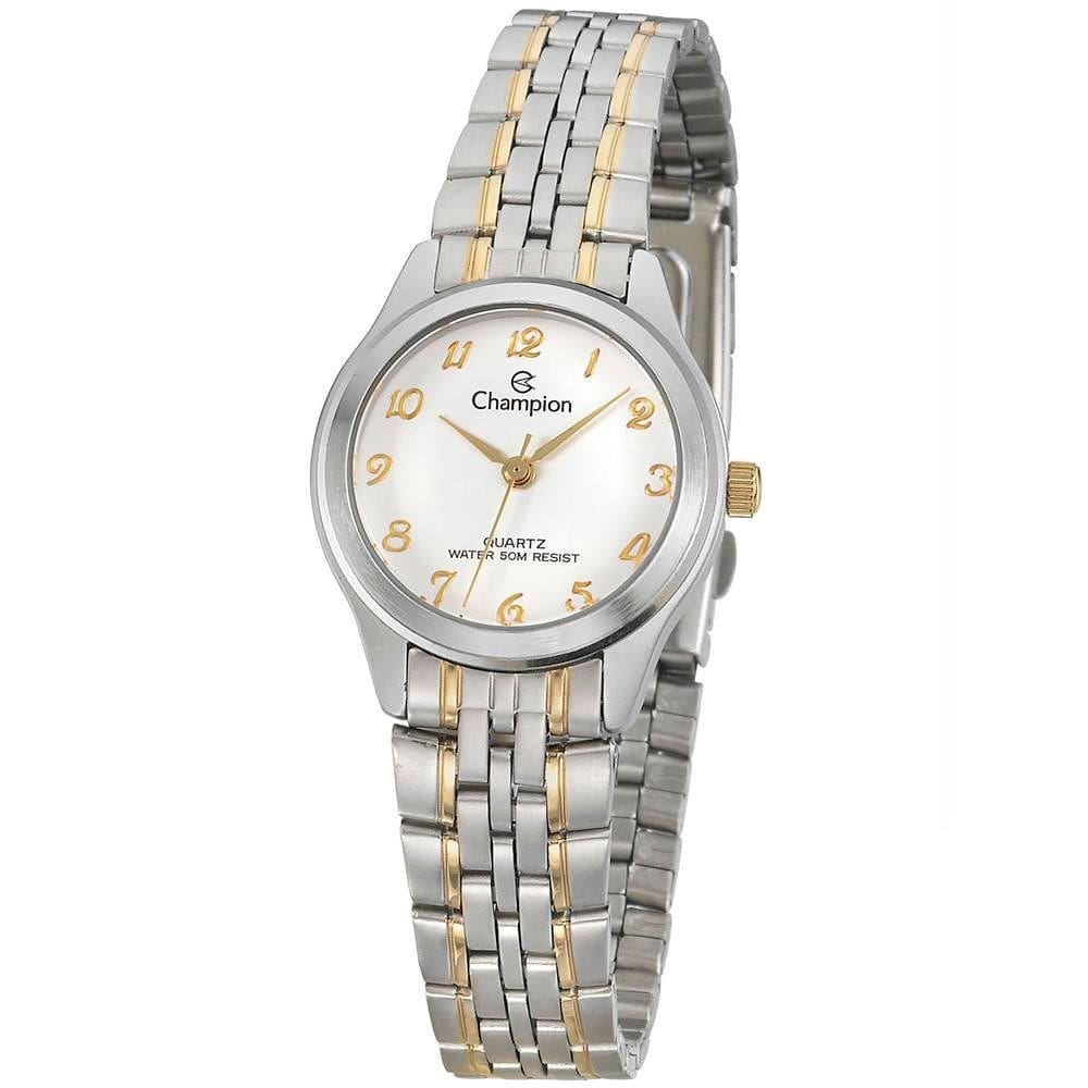 Relógio CHAMPION feminino analógico prata dourado CH25276B