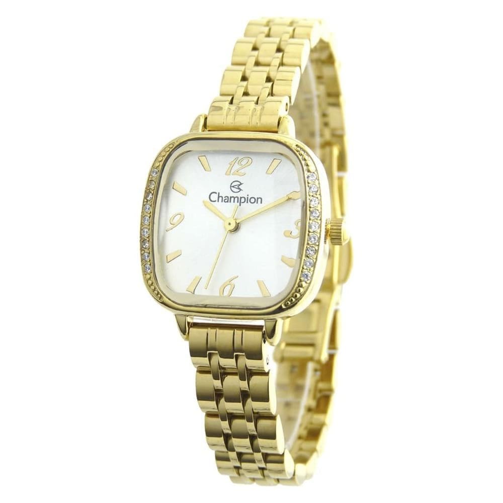 Relógio CHAMPION feminino retangular dourado CF25116H