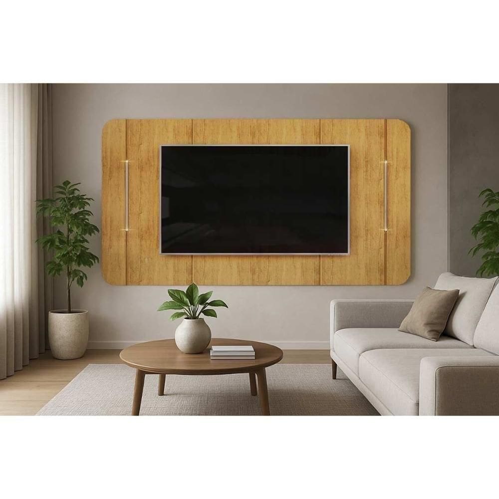 Painel Quarto P- Tv Até 75 Pol Areta 218x132cm Cedro - Dj Móveis