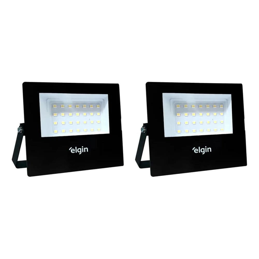 Refletor Led Kit 2 Elgin Holotote 50W 6500K Alumínio