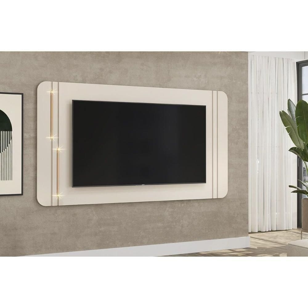 Painel Quarto P- Tv Até 75 Pol Ariana 241x132cm Off White - Dj Móveis