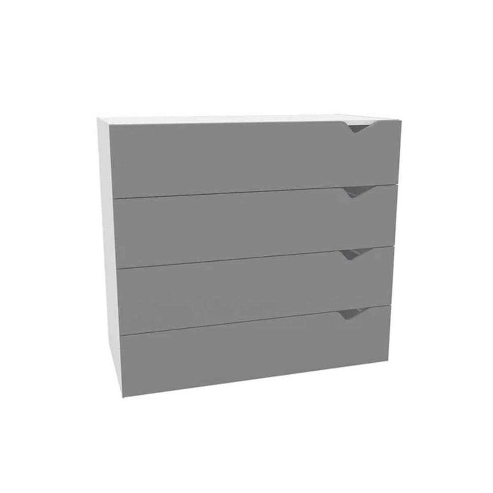 Cômoda De Quarto Porto C- 4 Gavetas Branco-cinza - Politorno