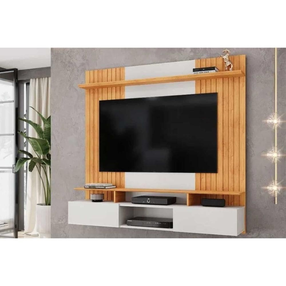 Painel Quarto P- Tv Até 65 Pol Ben C- 2 Portas 160x153cm Bali-cedro - Dj Móveis