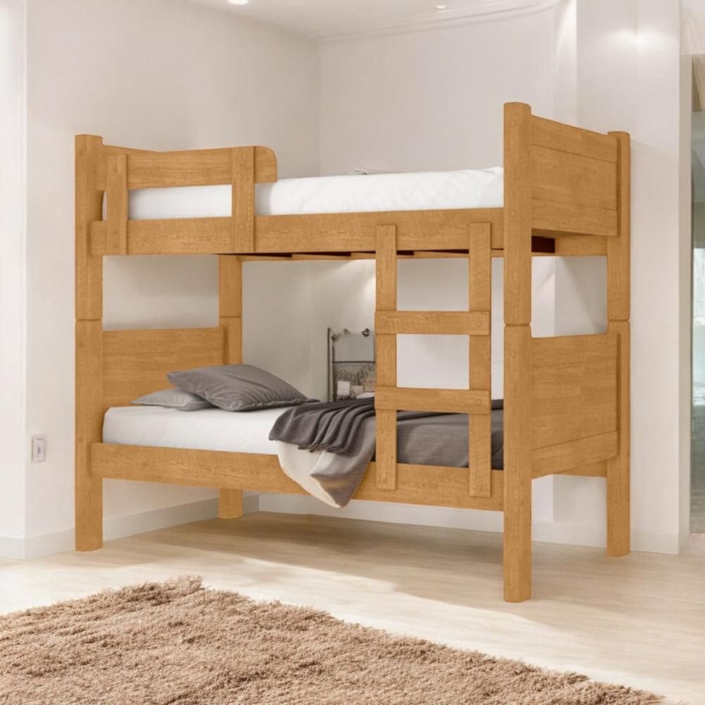 Beliche Solteiro com Escada e Grade Maria Clara Naturalle