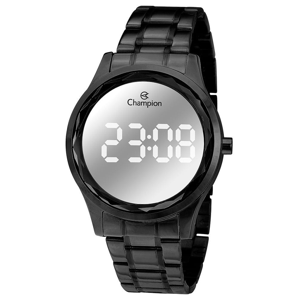 Relógio CHAMPION feminino digital espelhado preto CH48019K