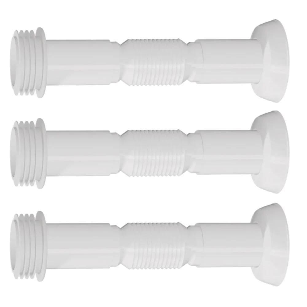 Kit 3 Tubo Ligação Flexível Canopla Vaso Sanitário Branco
