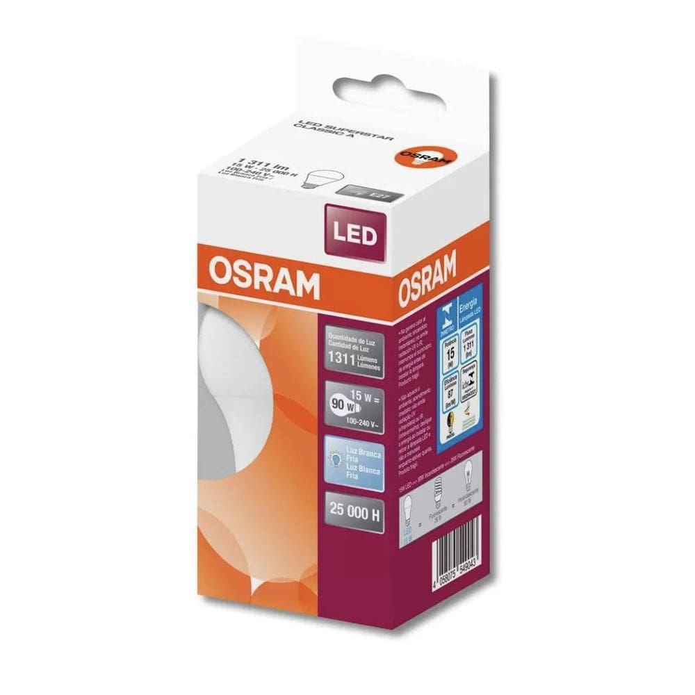 Kit 50 Lampadas Led Cla90 15W 6500K 1311Lm Biv E27 - Osram