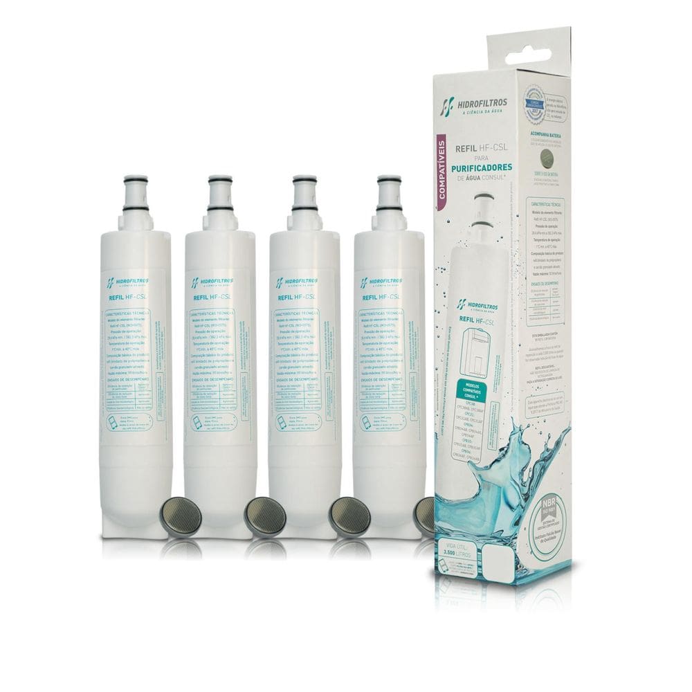 Kit 4 Refil Hidrofiltros Compatível Com Purificador Consul