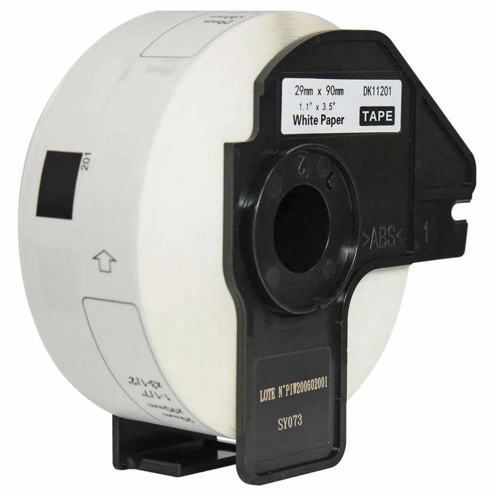 Rolo de Etiqueta Termica Compativel Brother DK11201 - 29mmX90mm 400 Etiquetas Preto/Branco