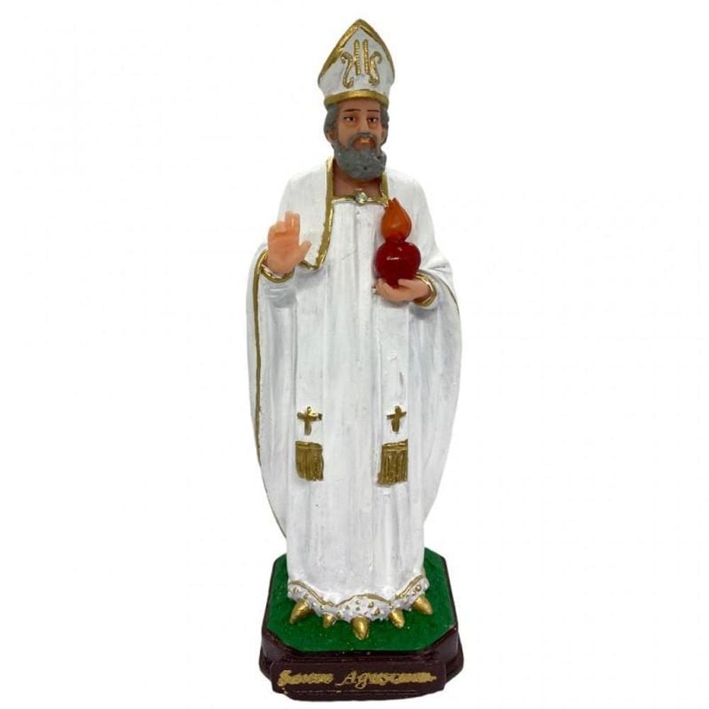 Escultura Santo Agostinho 18 Cm Em Resina