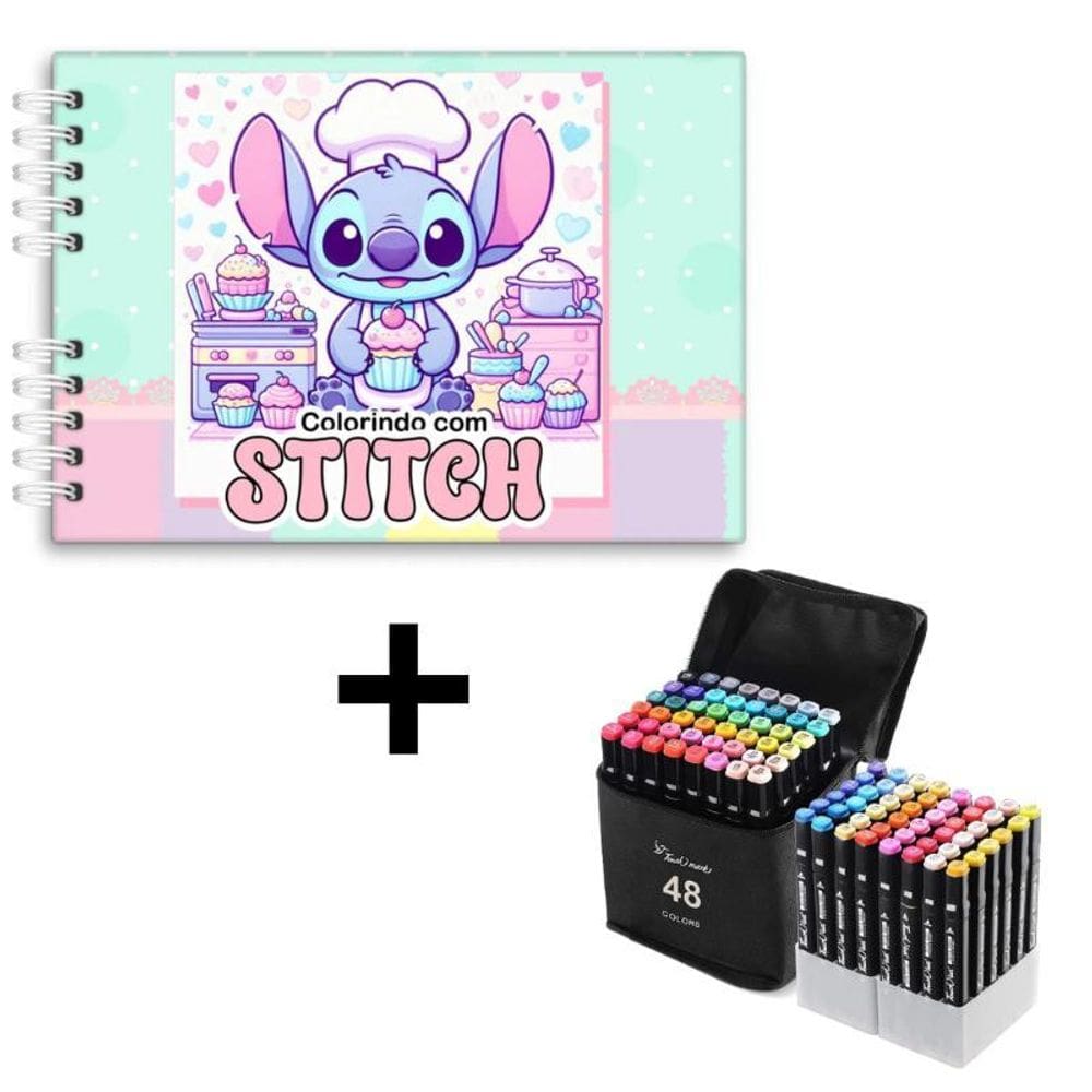 Kit 48 Canetinhas Marca Texto Ponta Dupla + Livro Colorir