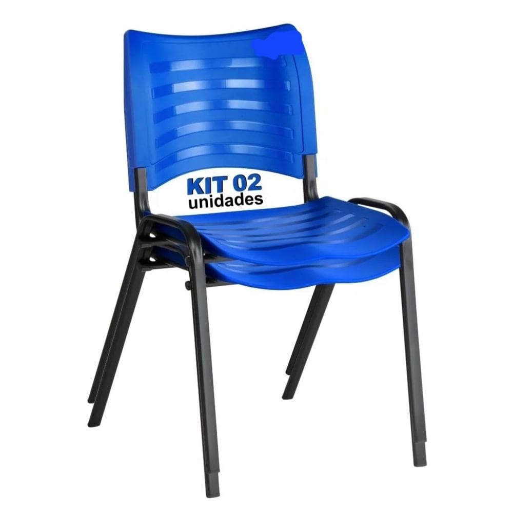 Kit 2 Cadeira Prisma Iso Fixa Igreja Recepção Sala Espera