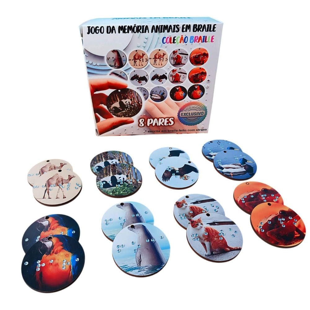 Jogo Da Memória Educativo Em Braille 8 Pares Aprender