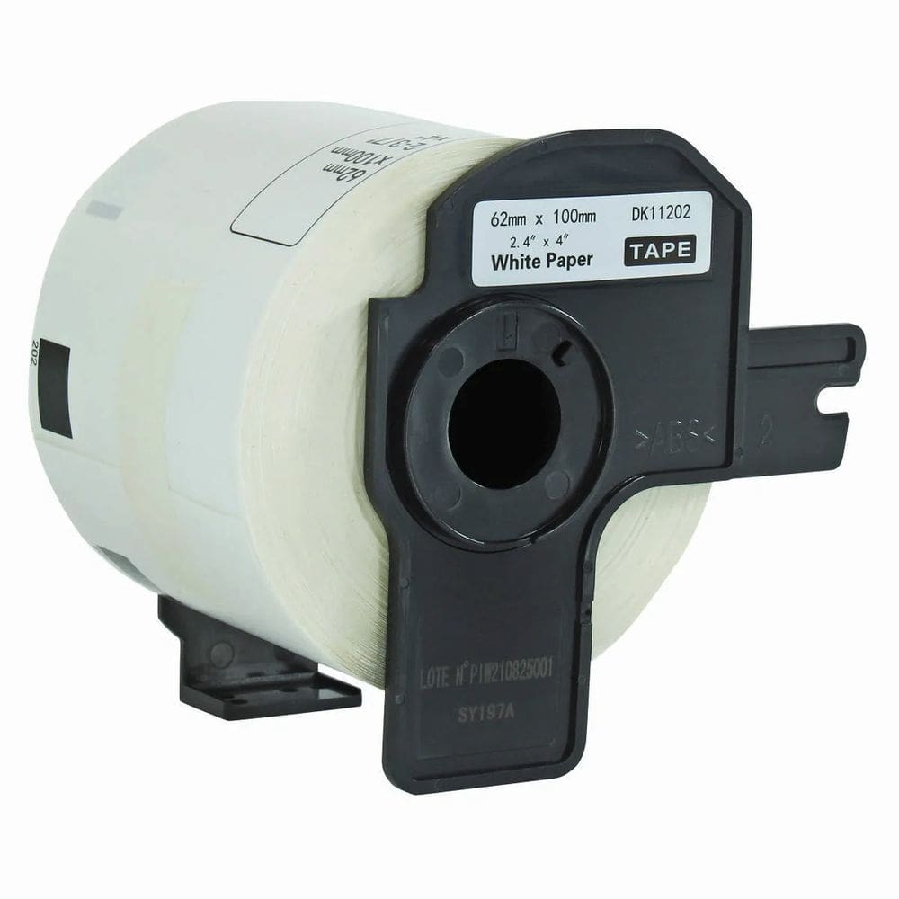 Rolo de Etiqueta Termica Compativel Brother DK11202 - 62mmX100mm 300 Etiquetas Preto/Branco