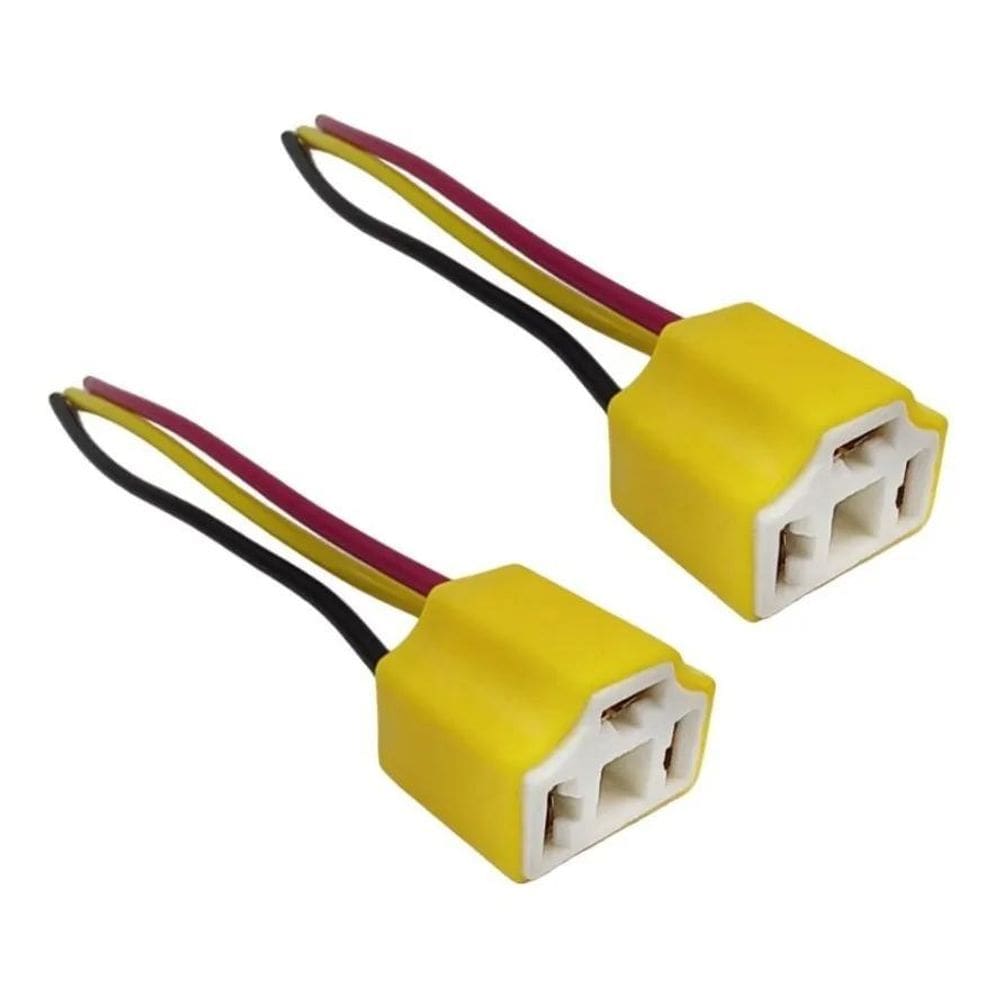 2 X Soquete Em Porcelana Para Farol H4 C/Fio 1,5Mm