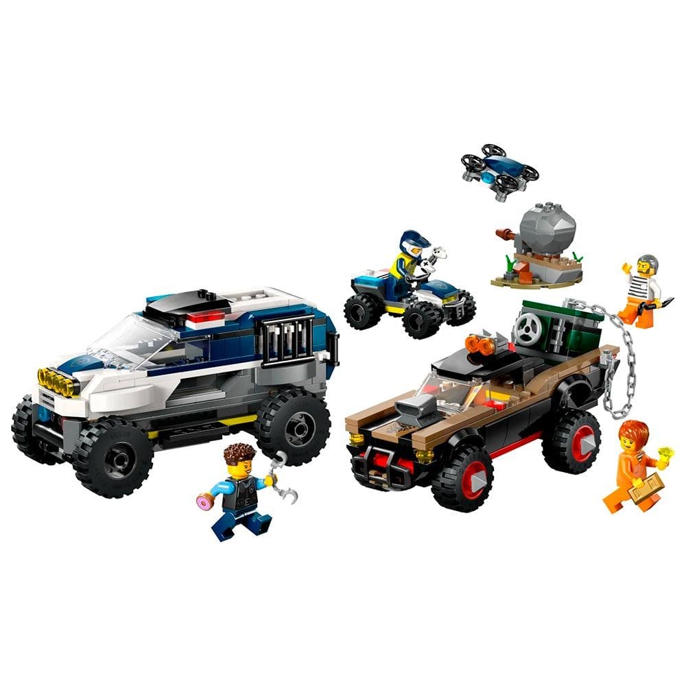 Bloco de Montar - City - Perseguição de carro de polícia off-road - 467 peças - LEGO