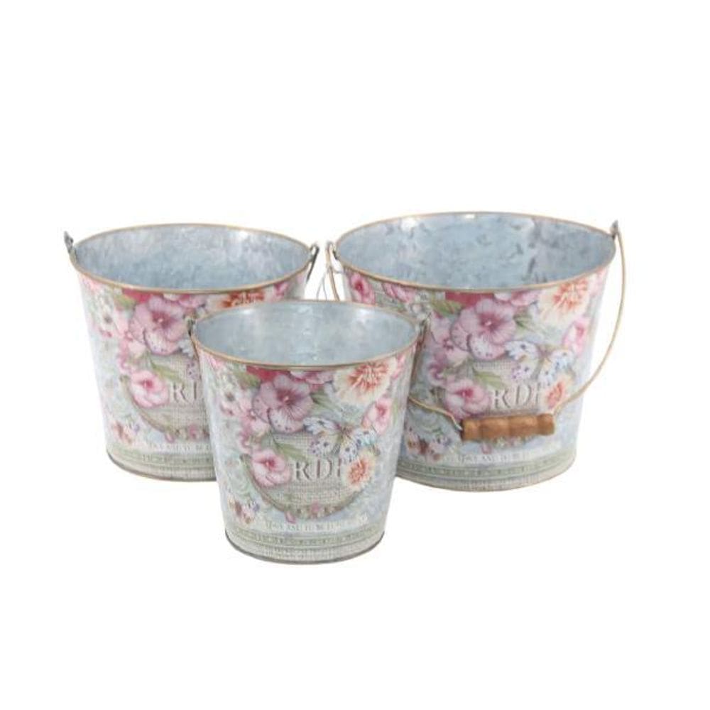 Vasos Cachepot De Metal 18Fx-026A Jogo 03 Peças