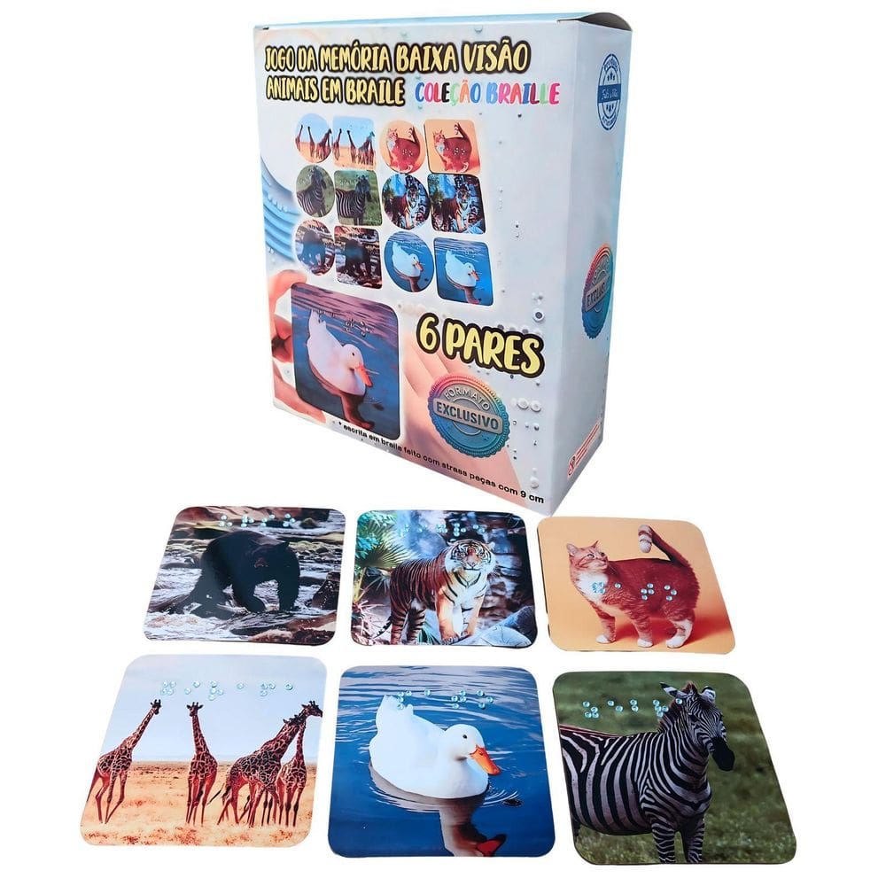 Jogo Educacional Braille Crianças Com Baixa Visão 6 Pares