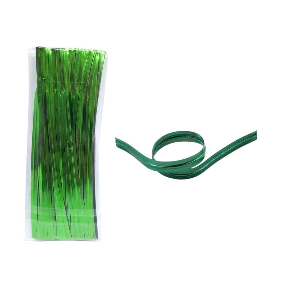 Jogo Fecho Prático Aramado Flexível Verde 100 Unidades 11cm - Magizi