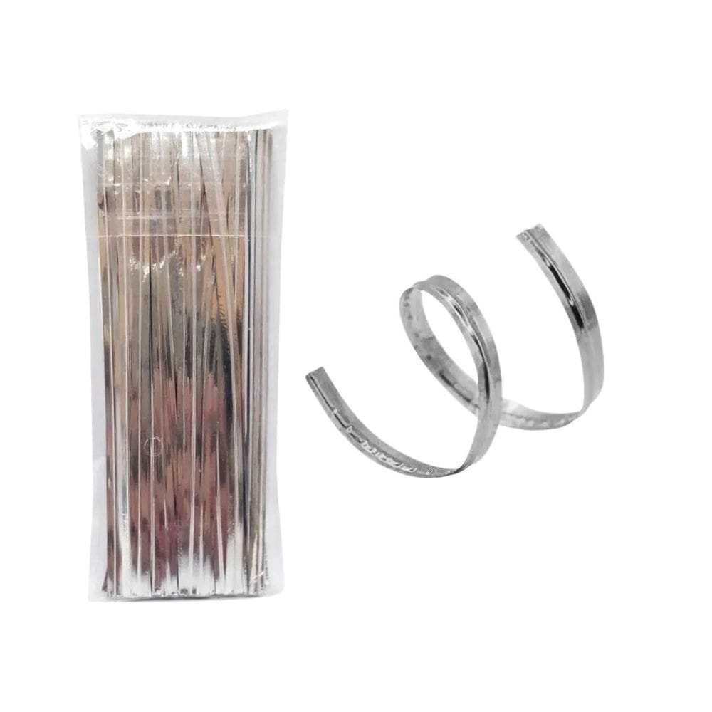 Jogo Fecho Prático Aramado Flexível Prata 100 Unidades 11cm - Magizi