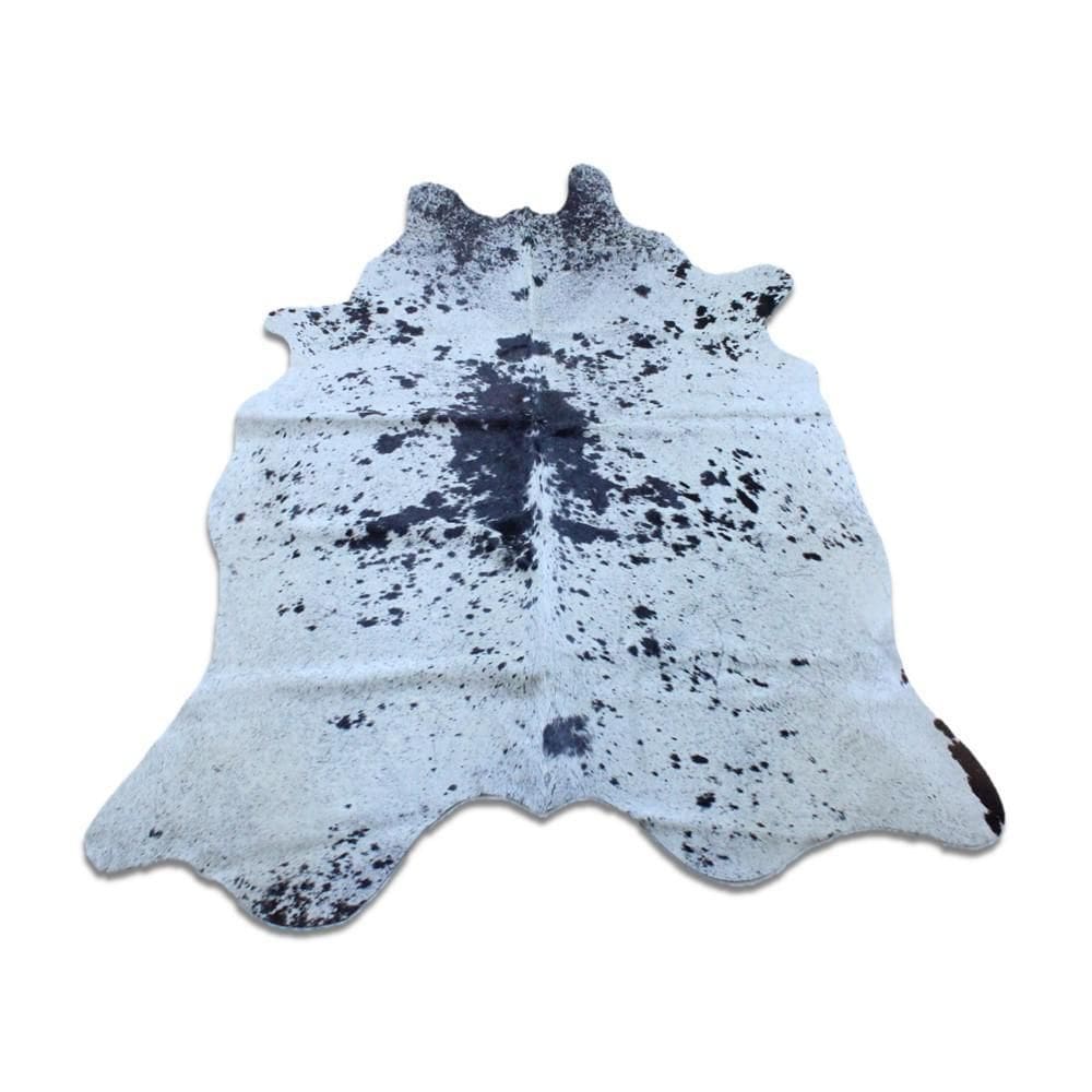 Tapete Couro Formato Boi Médio Salpicado Preto/Branco