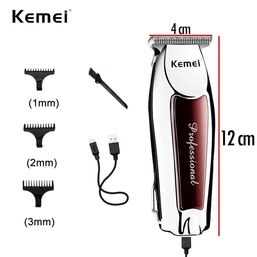 Kemei Recarregável Leve Ideal Para Barbearia
